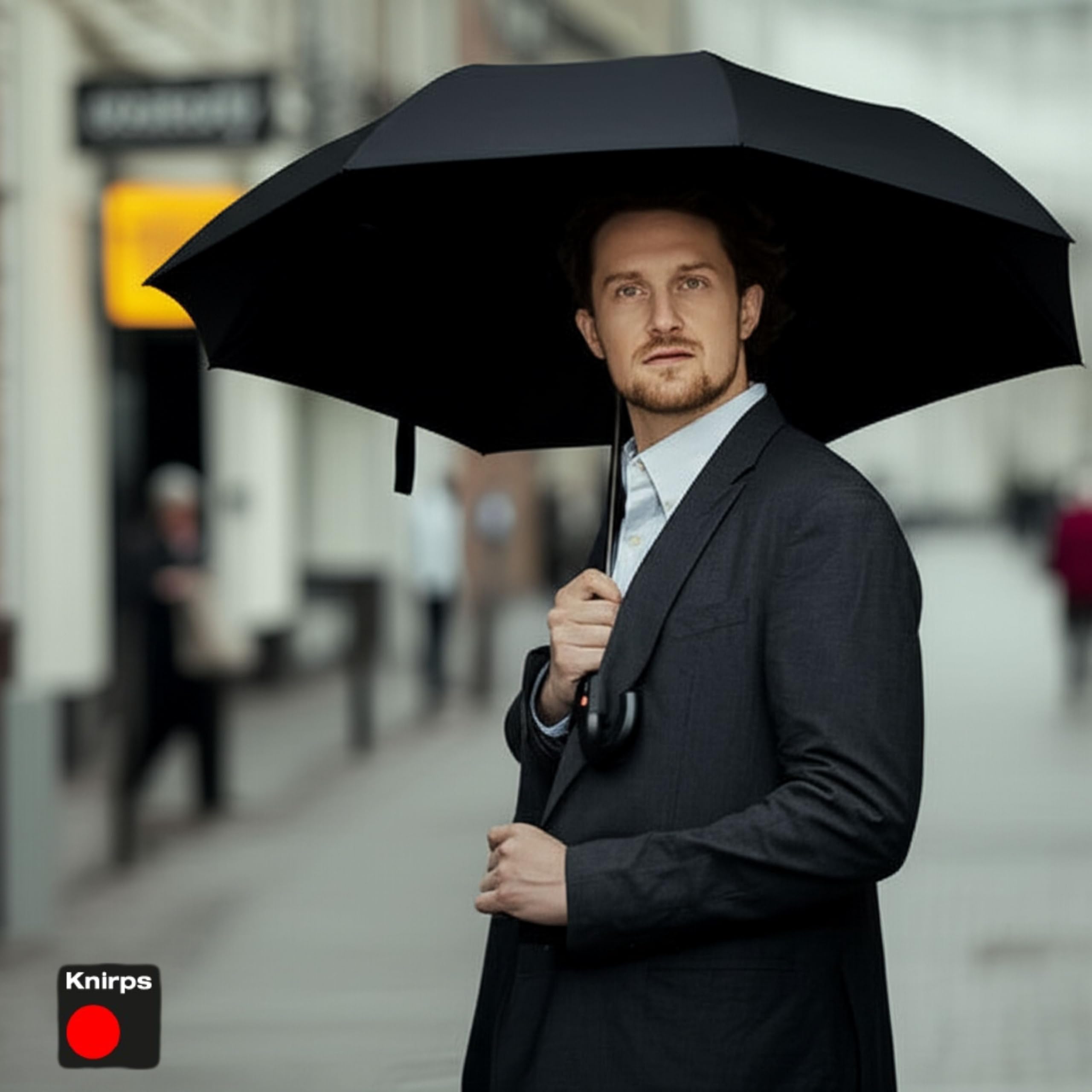 Knirps T.260 Medium Automatic Open Close Rain Umbrella with Curved Handle and Carrying Case - Compact Windproof Travel Umbrellas for Adults, 97cm Diamteter - Image 8