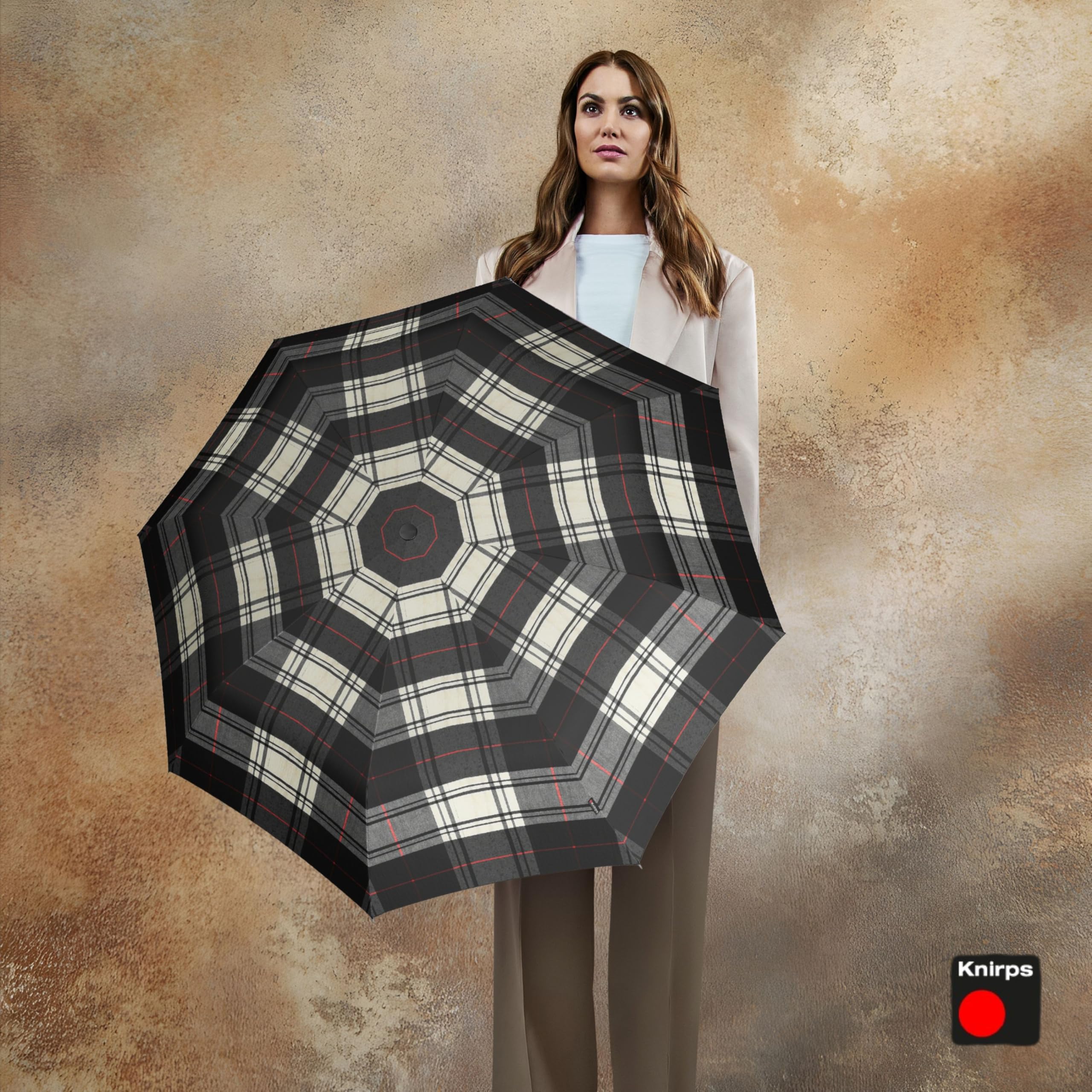Knirps T.760 Stick Automatic Auto Open Rain Umbrella With Curved Handle - Windproof Travel Cane With Automatic Open Button - For Adults - 107cm Diameter - Image 7