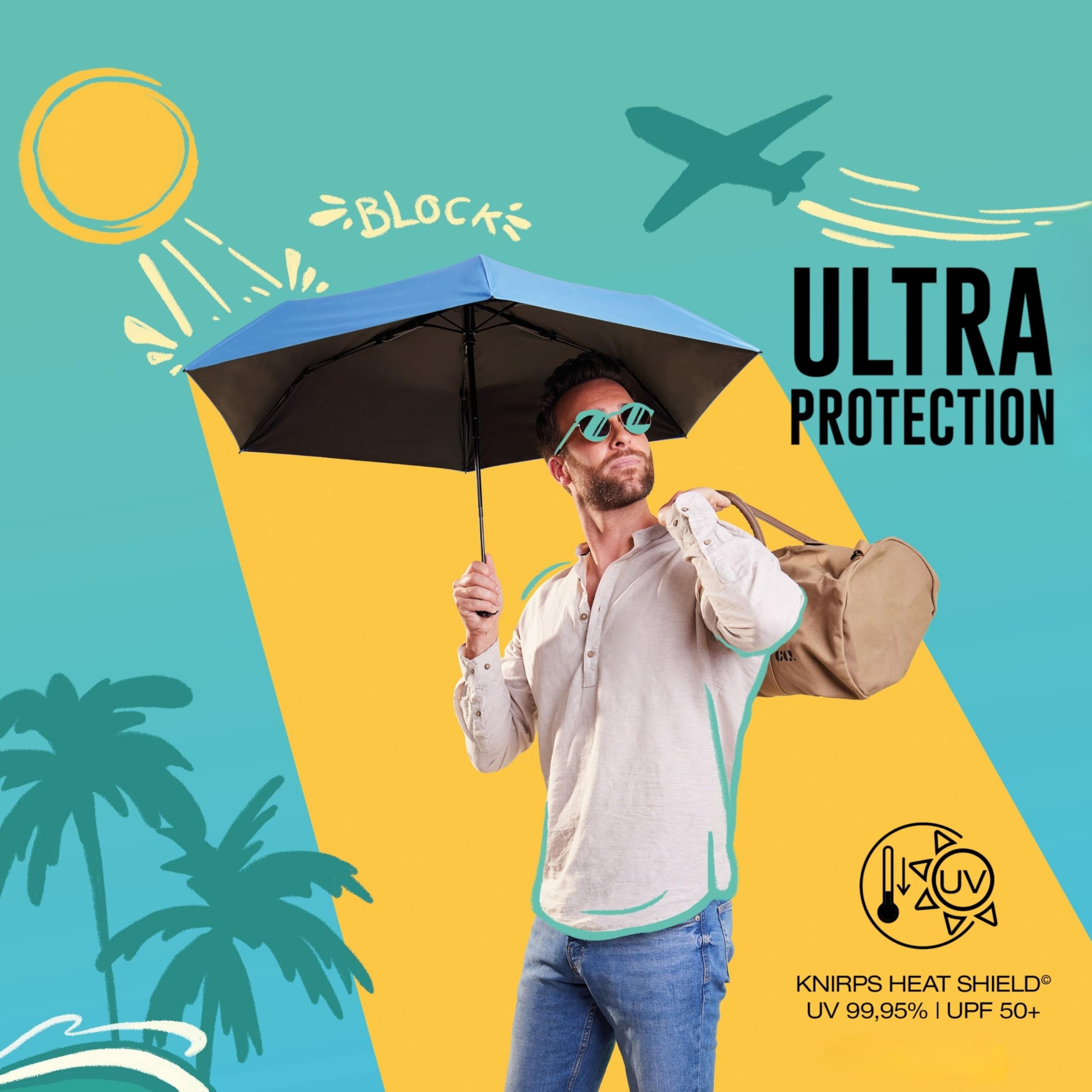 Knirps U.200 Ultra Light Duomatic Automatic Open Rain Umbrella - Compact Windproof Travel Umbrella for Adults - 97cm Diameter Retractable With Carrying Case - Image 4